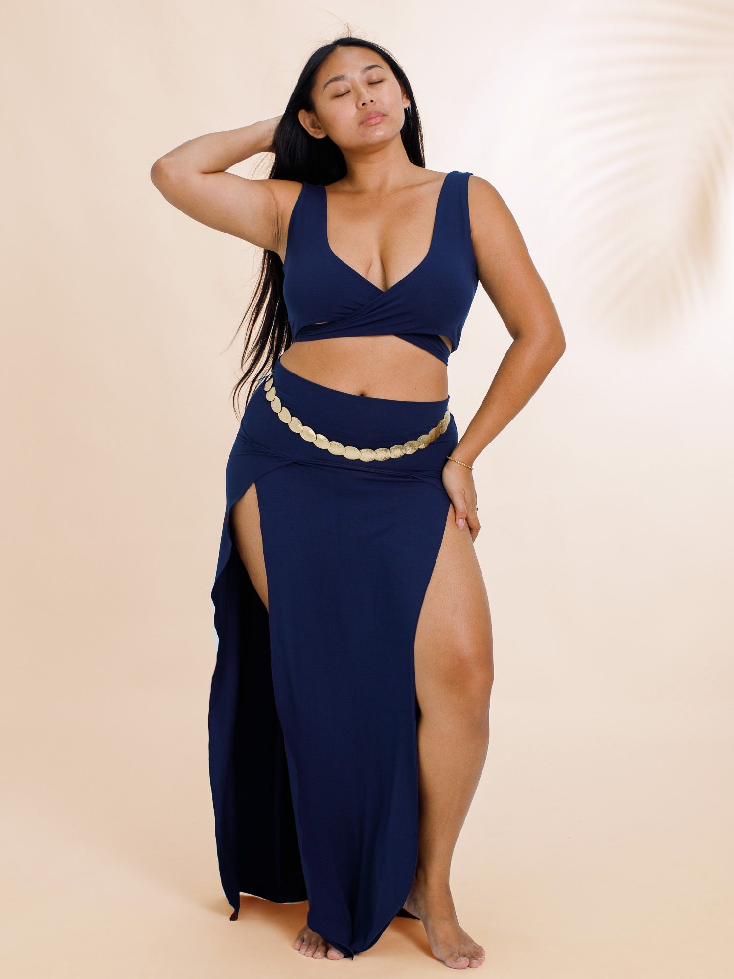 Cleopatra Slit Skirt - Midnight Blue