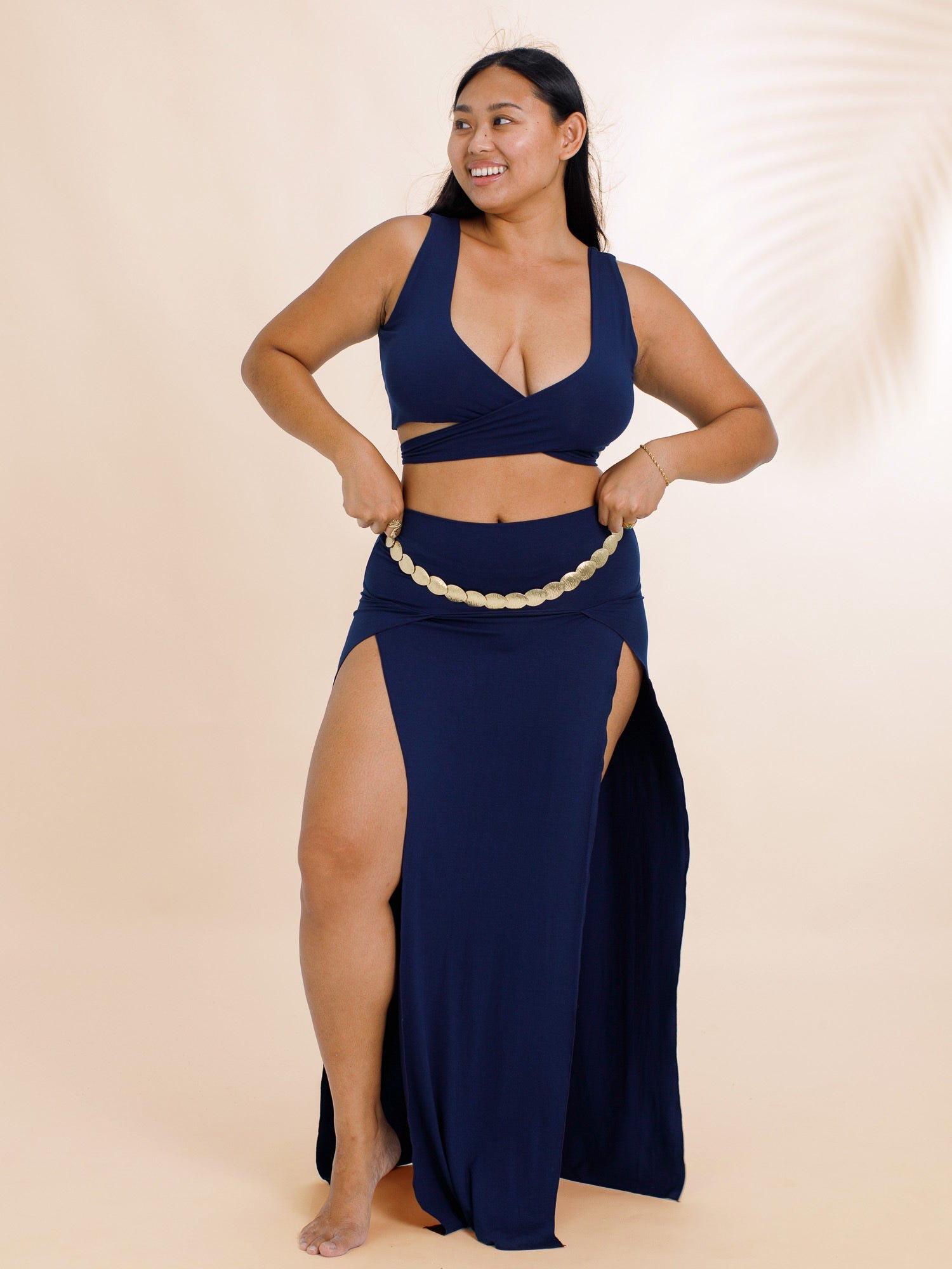 Cleopatra Slit Skirt - Midnight Blue