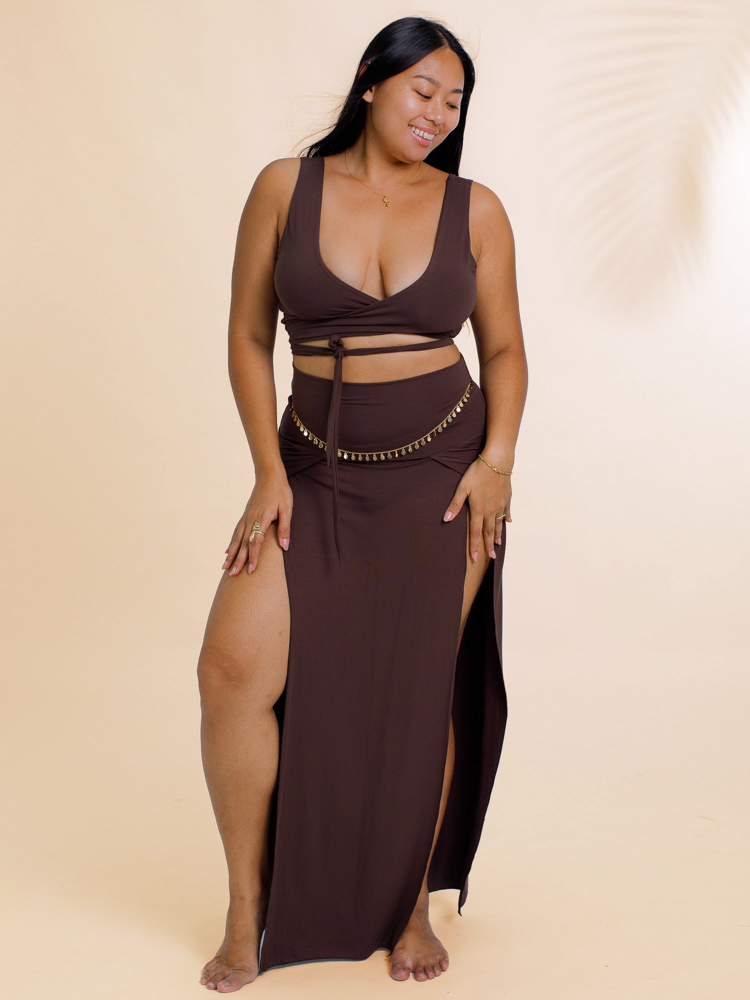 Cleopatra Slit Skirt - Cacao