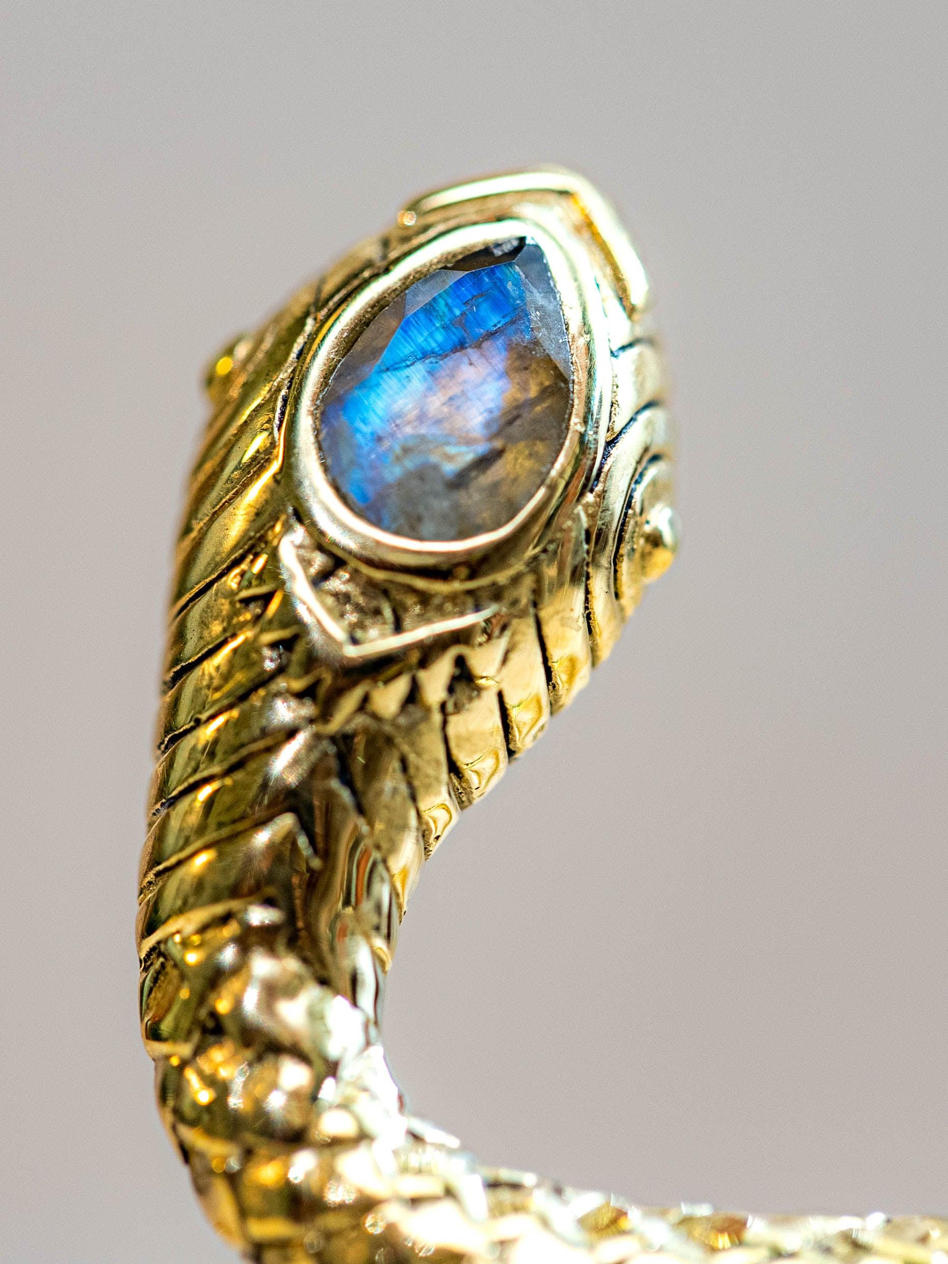 18kt Gold Plated , Labradorite