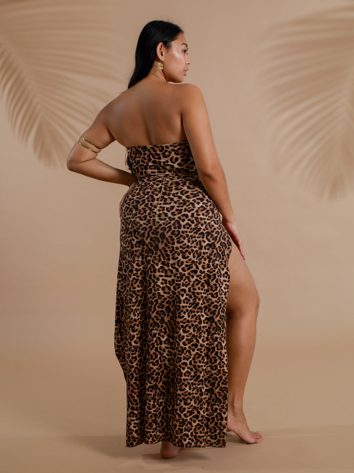 Cleopatra Slit Skirt - Organic Leopard