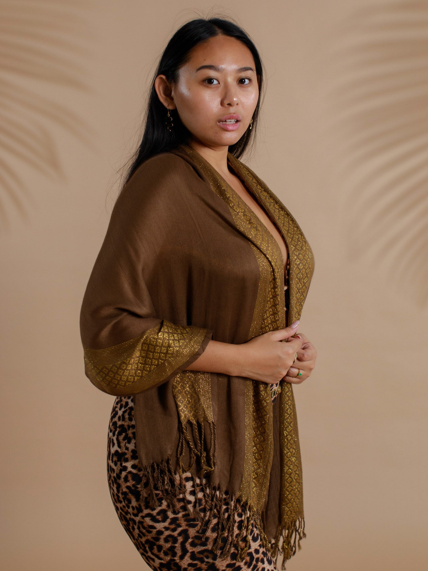 Priestess Scarf - Cappuccino/Gold