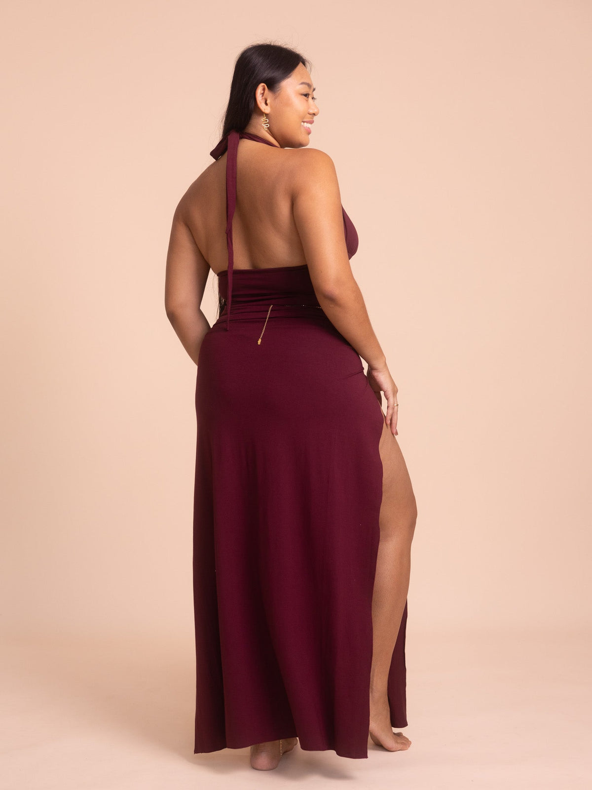 Cleopatra Slit Skirt - Cherry Stone