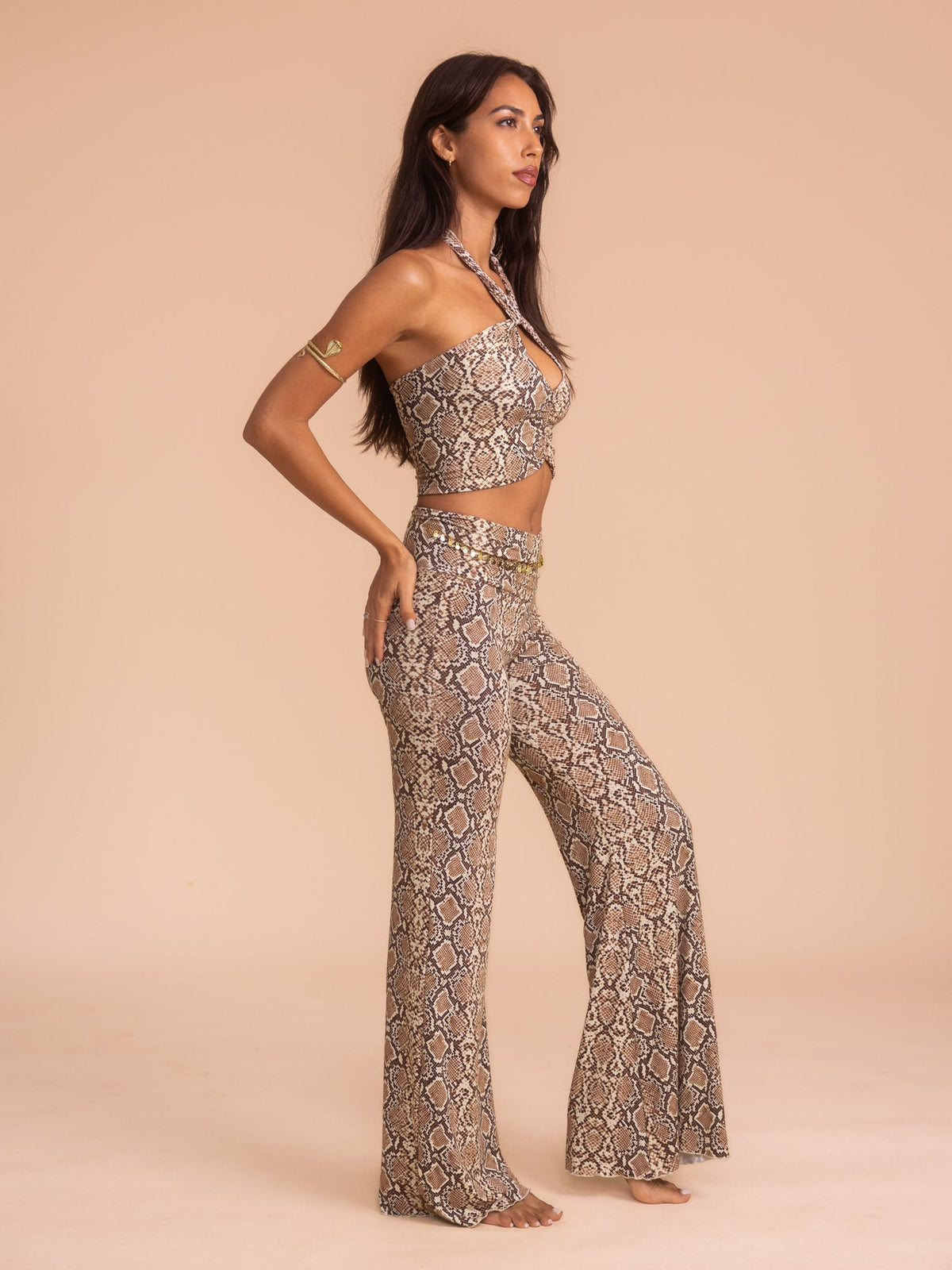 Freya Pant - Organic Snake Print