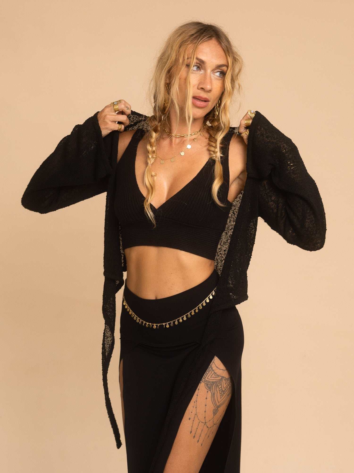 Neptune Knit Top - Black Onyx