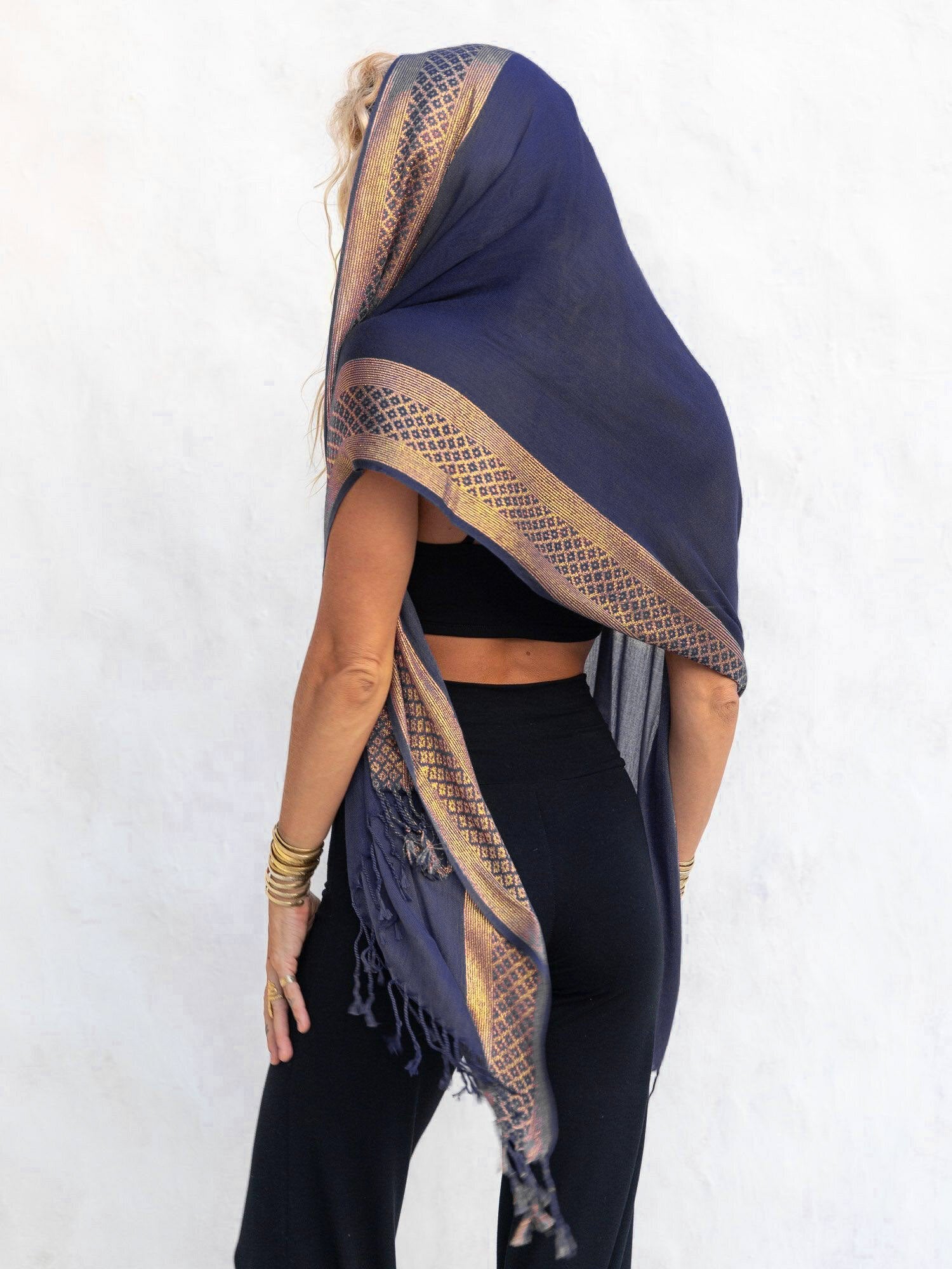 Priestess Scarf - Navy/Gold