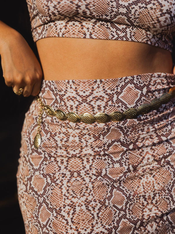 Sienna Mini Skirt - Organic Snake Print