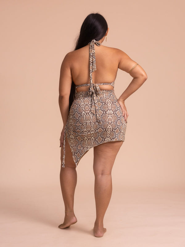 Sienna Mini Skirt - Organic Snake Print
