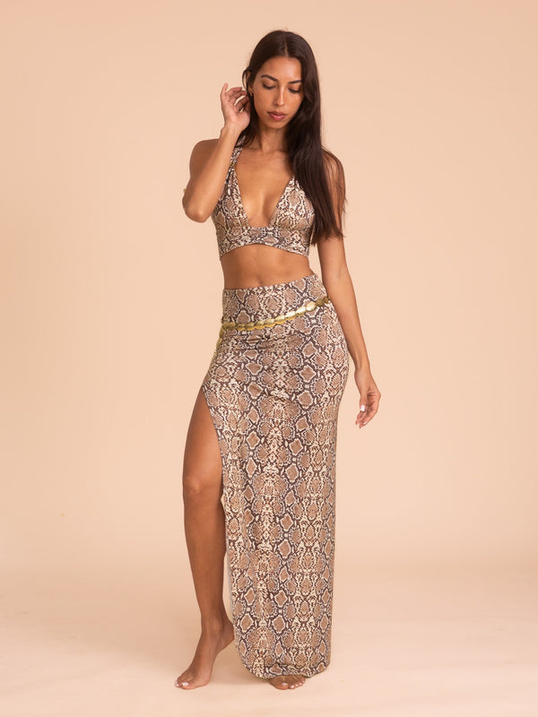 Celeste Top - Organic Snake Print