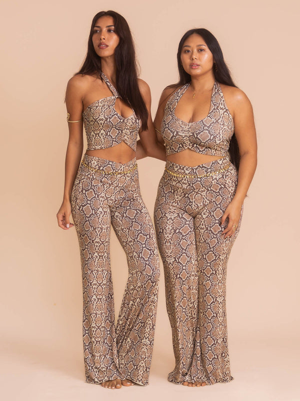 Freya Pant - Organic Snake Print