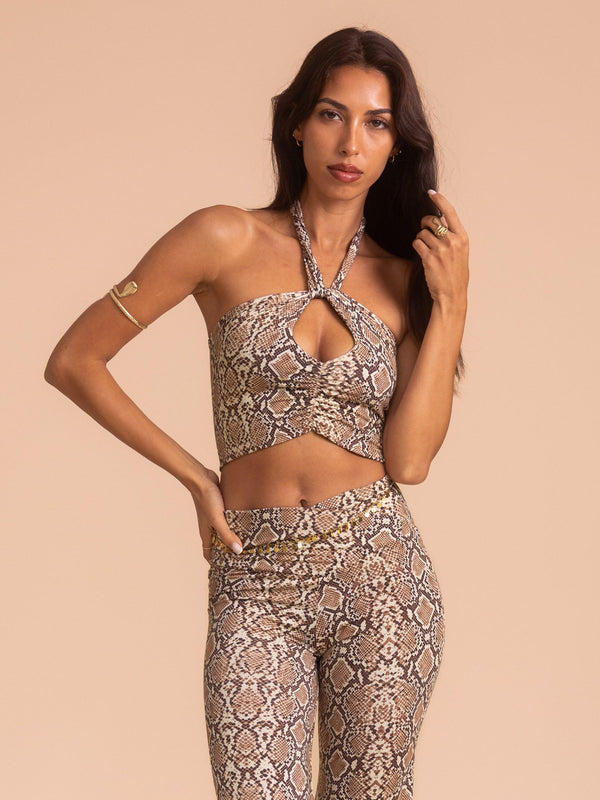 Freya Pant - Organic Snake Print