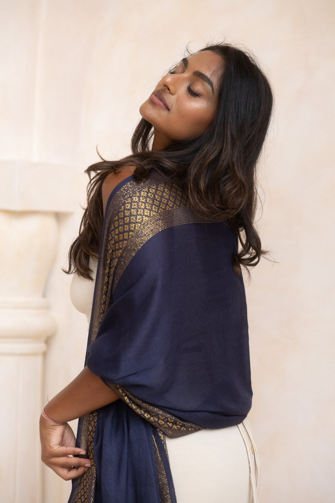 Priestess Scarf - Navy/Gold