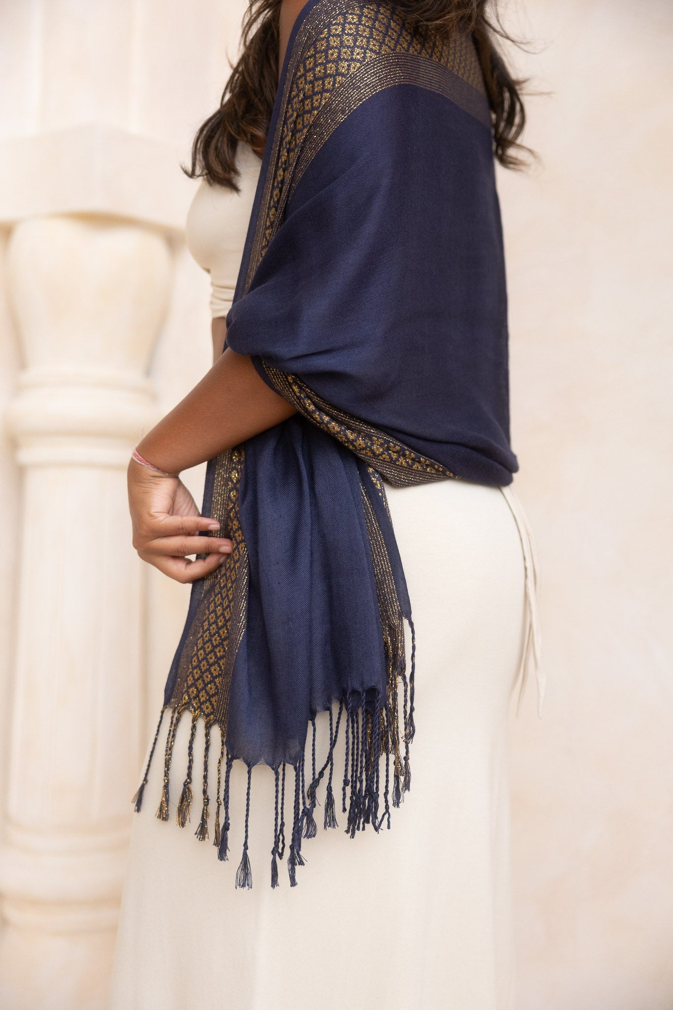 Priestess Scarf - Navy/Gold