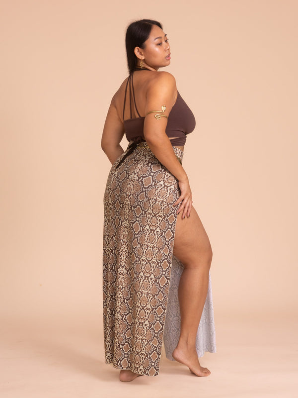 Cleopatra Slit Skirt - Organic Snake Print